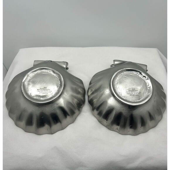 Scalloped Aluminum with Matte‎ Pewter Shell Ocean Beach Serving or Trinket Dish - Picture 5 of 6